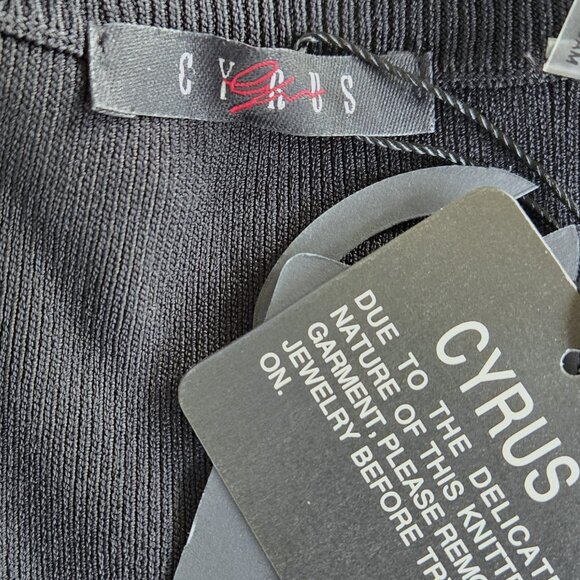 NWT CYRUS Black Heavy Slinky Knit Pull-On Skirt XL - Picture 4 of 4